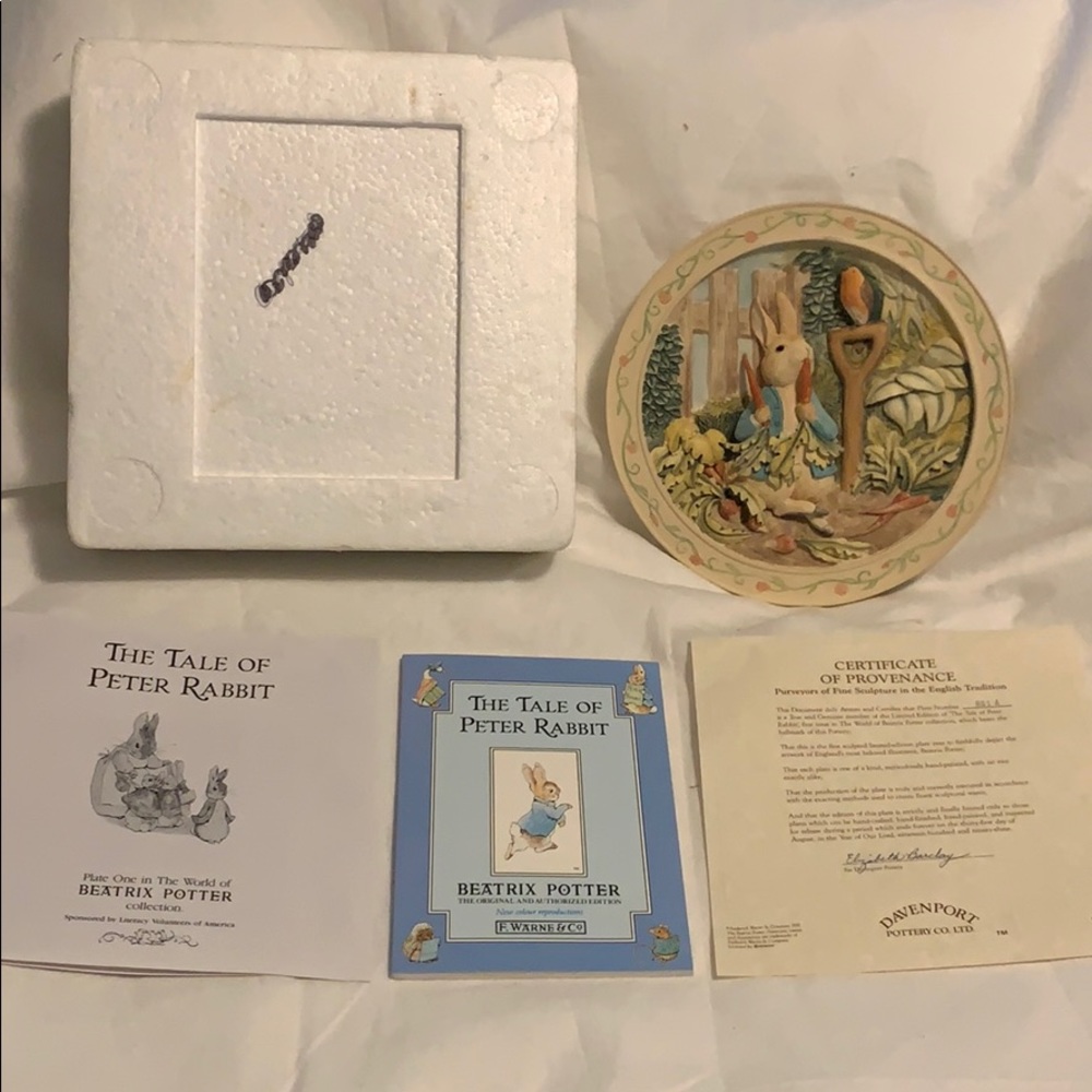 PLATE #1 Davenport Pottery The Tale Of Peter Rabbit Beatrix Potter Limited Plate - Picture 8 of 8